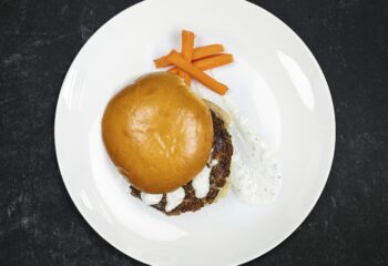 Sweet Potato Black Bean Burger with Cilantro-Lime Olive Oil Aioli