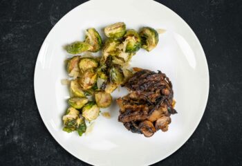 Bunless Brie, Mushroom & Caramelized Onion Grass-Fed Burger