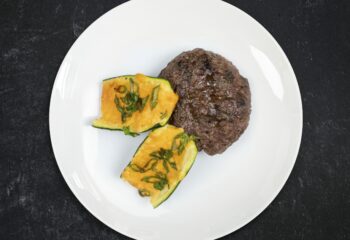 Grass-Fed Burger with Avocado Ranch & Roasted Zucchini Skins