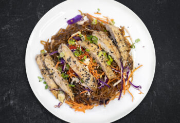 Sesame Grilled Chicken with Glass Noodle Stir Fry