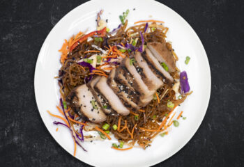 Sesame Grilled Pork with Glass Noodle Stir Fry