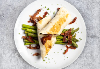 Mediterranean Breakfast Taquito on Low Carb Tortilla