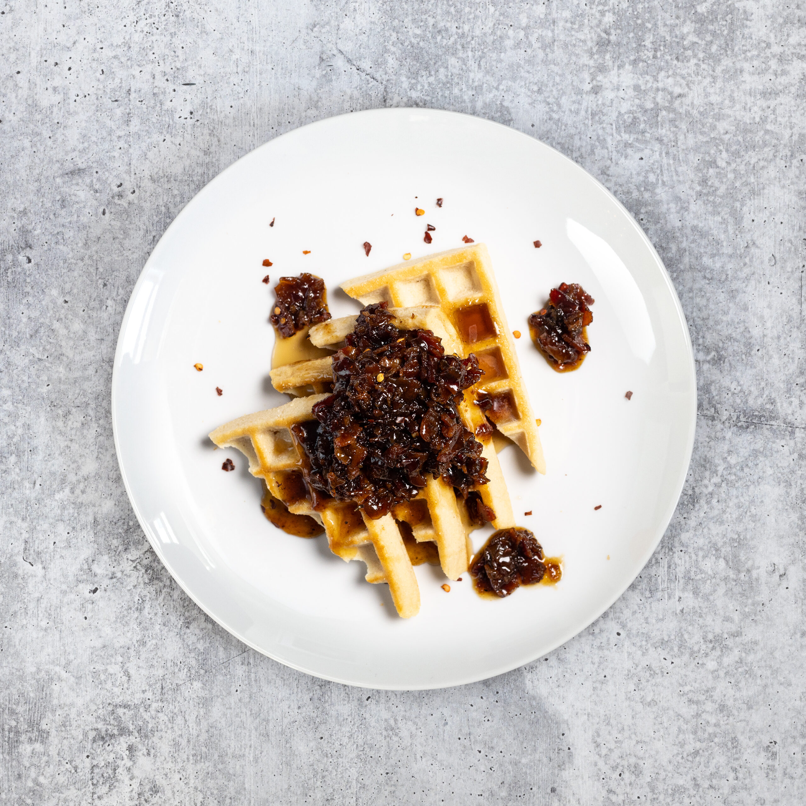 Waffles with Bacon Jam
