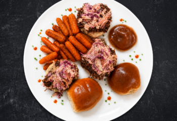Blueberry BBQ Chicken Sliders with Chipotle-Lime Slaw